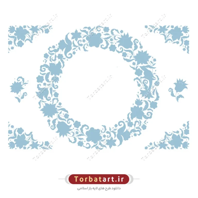 وکتور قاب دایره ای گل و بوته