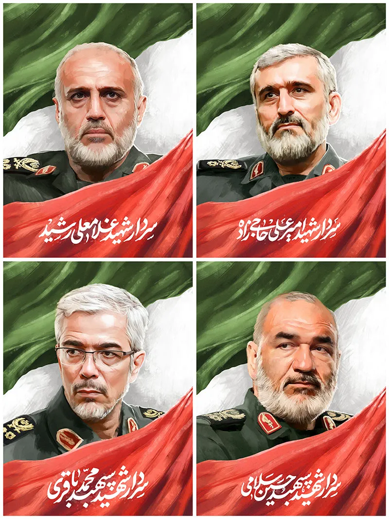 تصویرسازی سرداران شهید حملات تروریستی اسرائیل