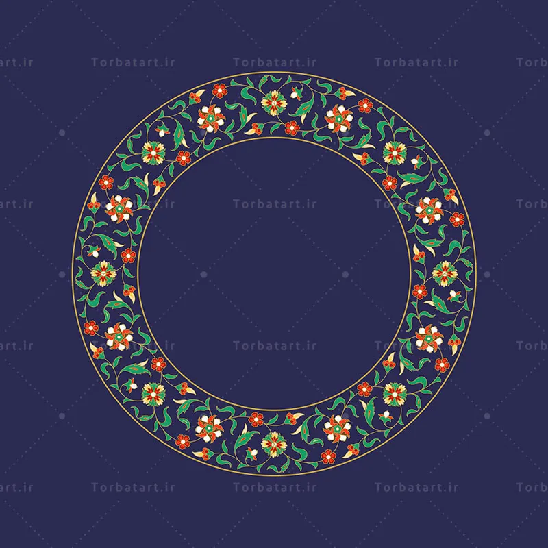 قاب گل و بوته مدور