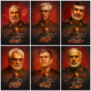 مجموعه پوستر های شهادت فرماندهان سپاه و دانشمندان هسته ای
