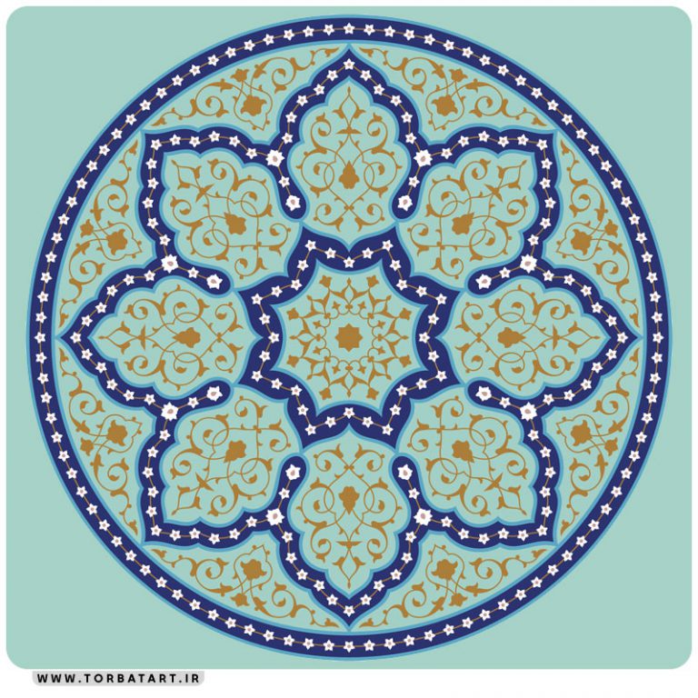 نقش وکتور اسلیمی شمسه