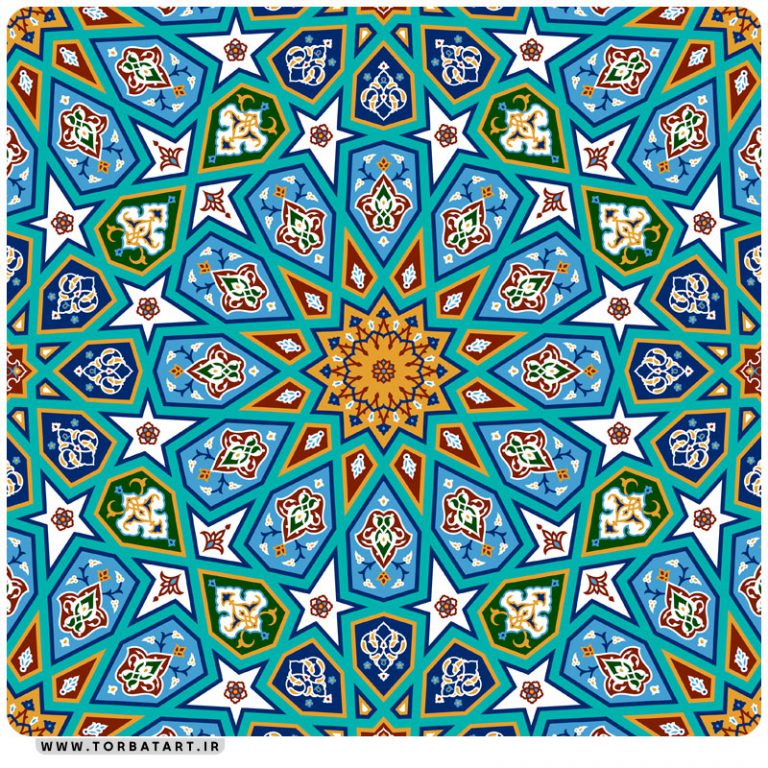 وکتور اسلیمی طرح کاشی