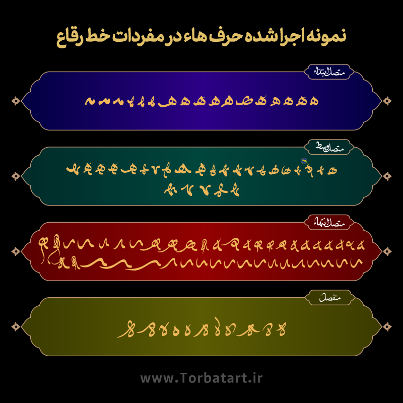 حرف هاء مفردات رقاع