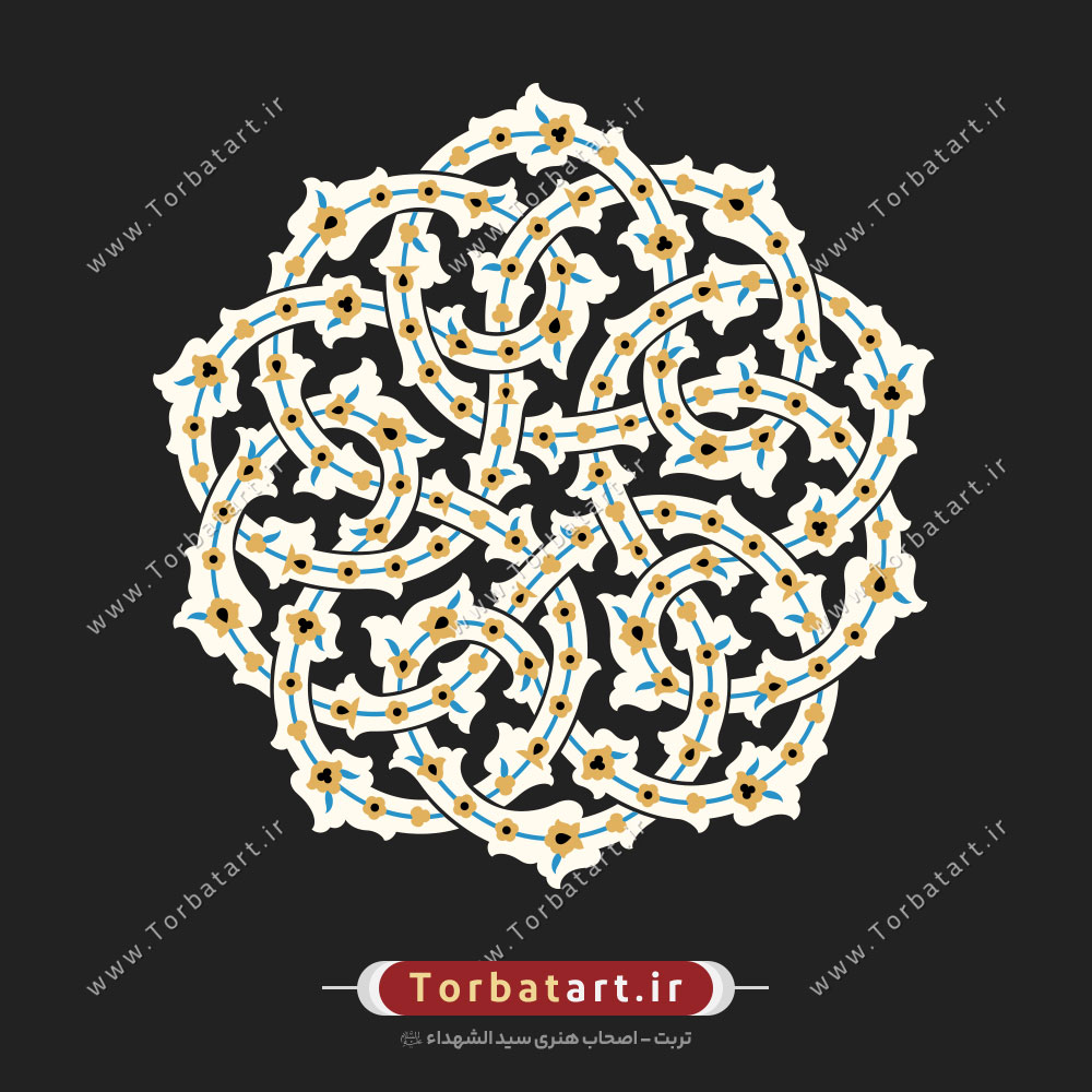 نقش وکتور شمسه اسلیمی