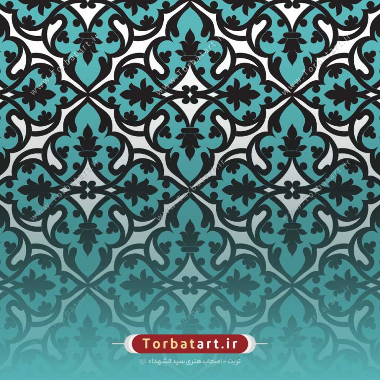 وکتور اسلیمی کاشی فیروزه ای