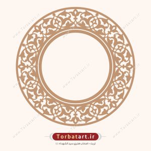 وکتور قاب اسلیمی گل و بوته مدور