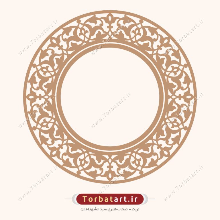 وکتور قاب اسلیمی گل و بوته مدور (3عدد)
