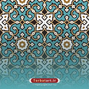طرح وکتور کاشی فیروزه ای با نقش گل و بوته