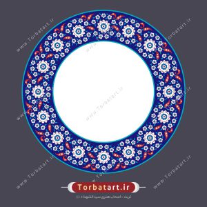 نقش اسلیمی مدور با طرح گل و بوته