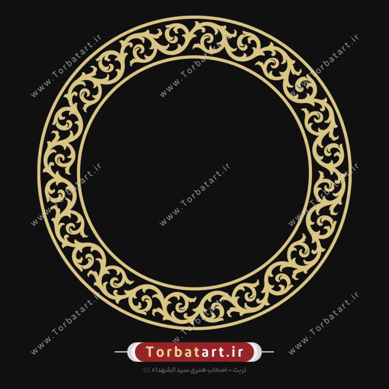 قاب دایره با نقش گل اسلیمی