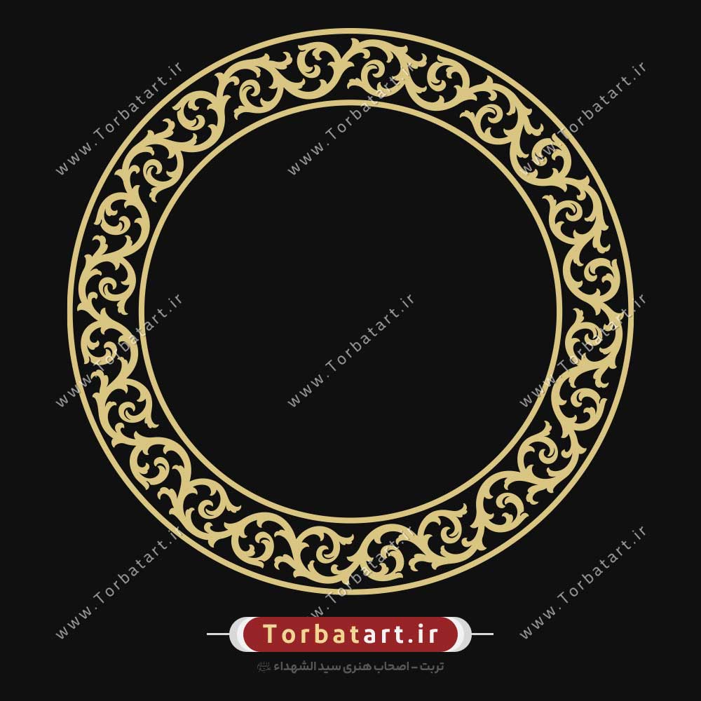 قاب دایره با نقش گل اسلیمی
