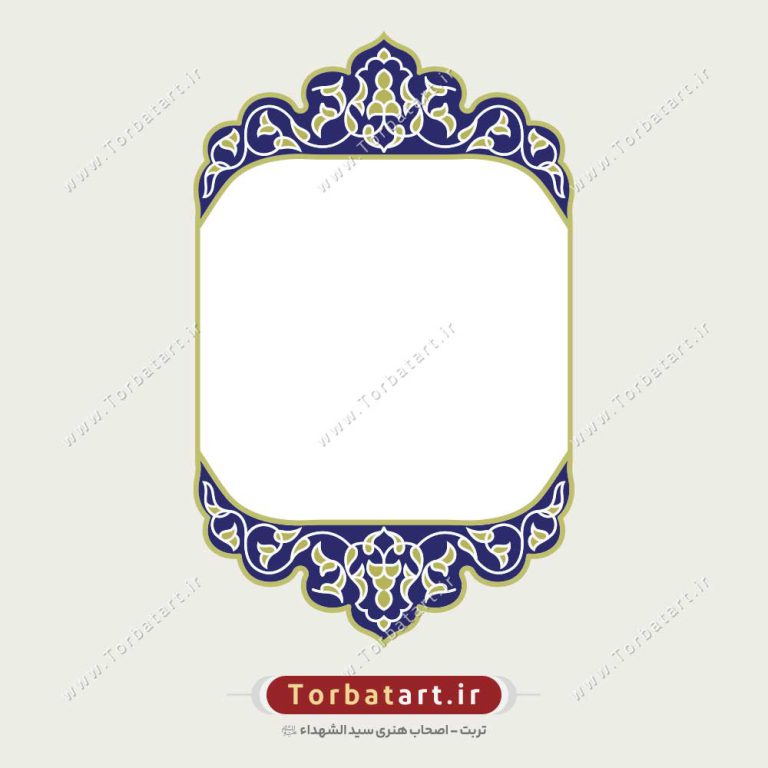 وکتور کادر اسلیمی عمودی با نقوش تزئینی