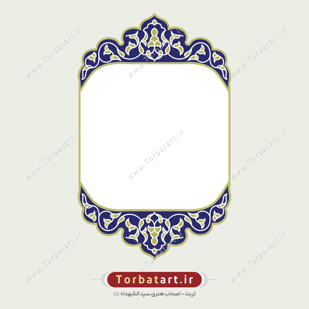 وکتور کادر اسلیمی عمودی با نقوش تزئینی