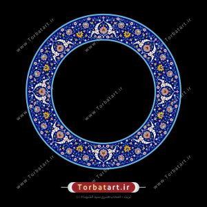 قاب دایره ای با طرح نقوش کاشی