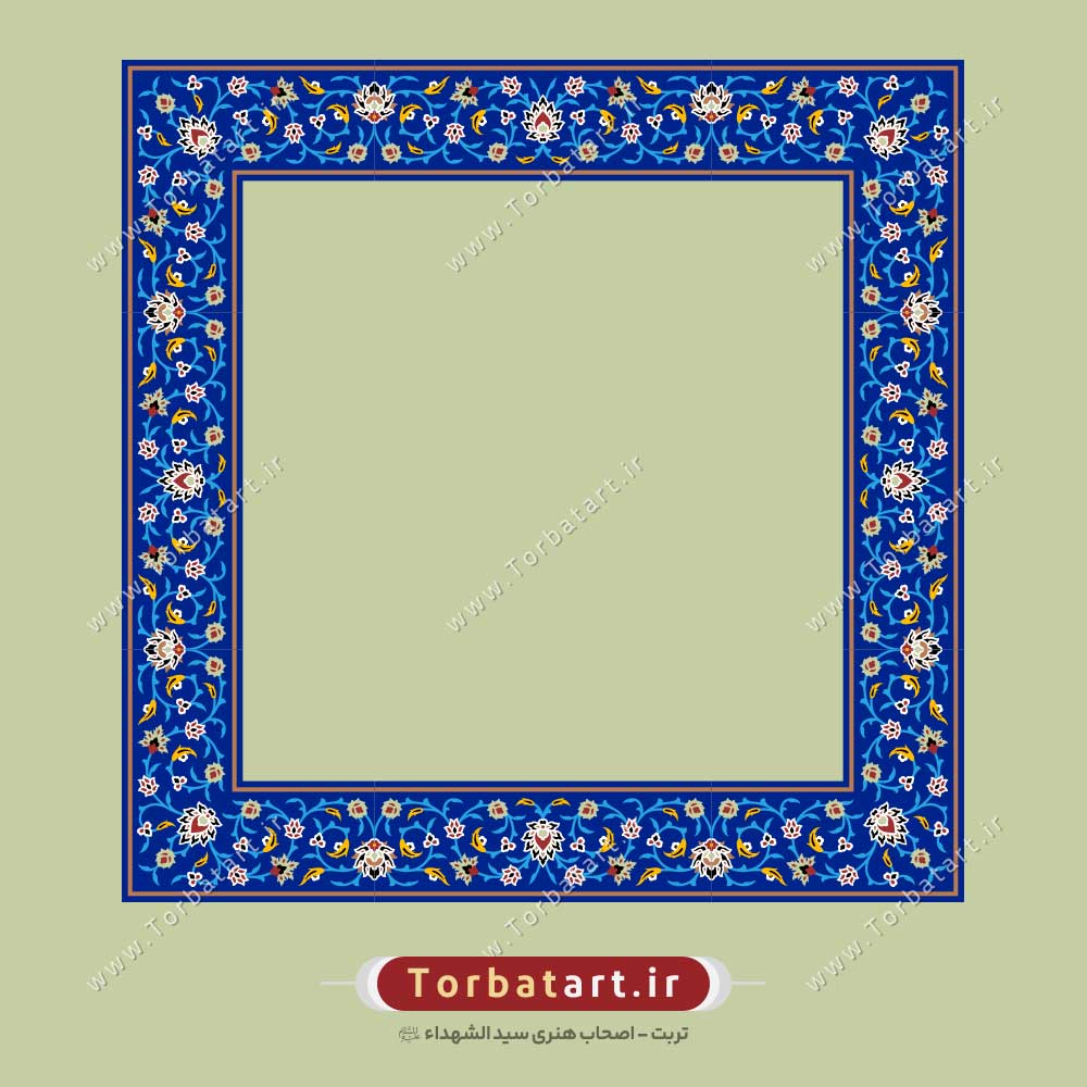 قاب اسلیمی با نقوش طرح کاشی