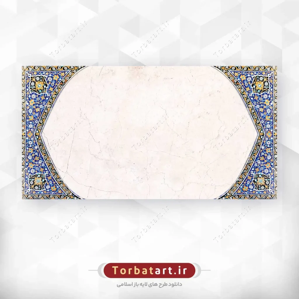 عکس قاب افقی کاشی کاری با قالب محراب