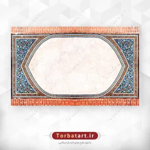 عکس قاب افقی کاشی کاری شده با نقوش سنتی و گل