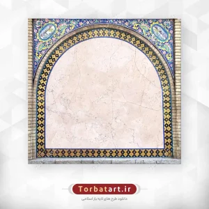 عکس قاب مربعی کاشی کاری با نقوش اسلیمی