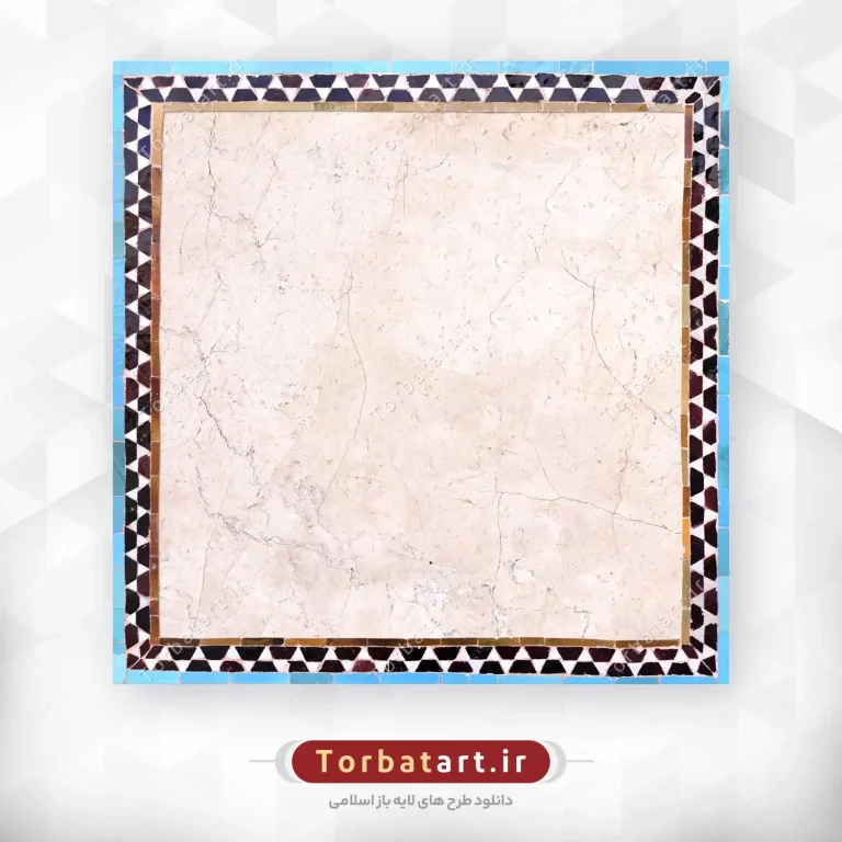 عکس قاب مربعی کاشی کاری با نقوش هندسی