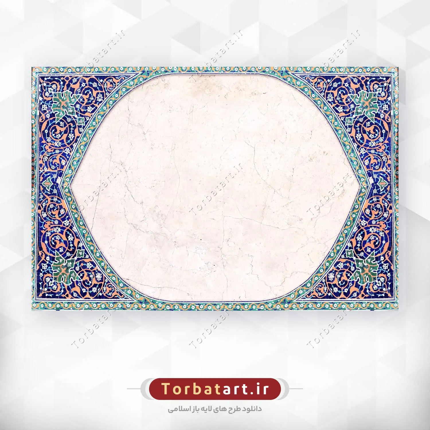 عکس کاشی کاری ایرانی با تزئینات اسلیمی