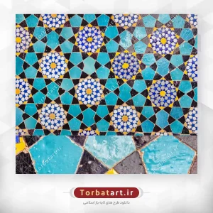 عکس کاشی کاری ایرانی با نقوش هندسی