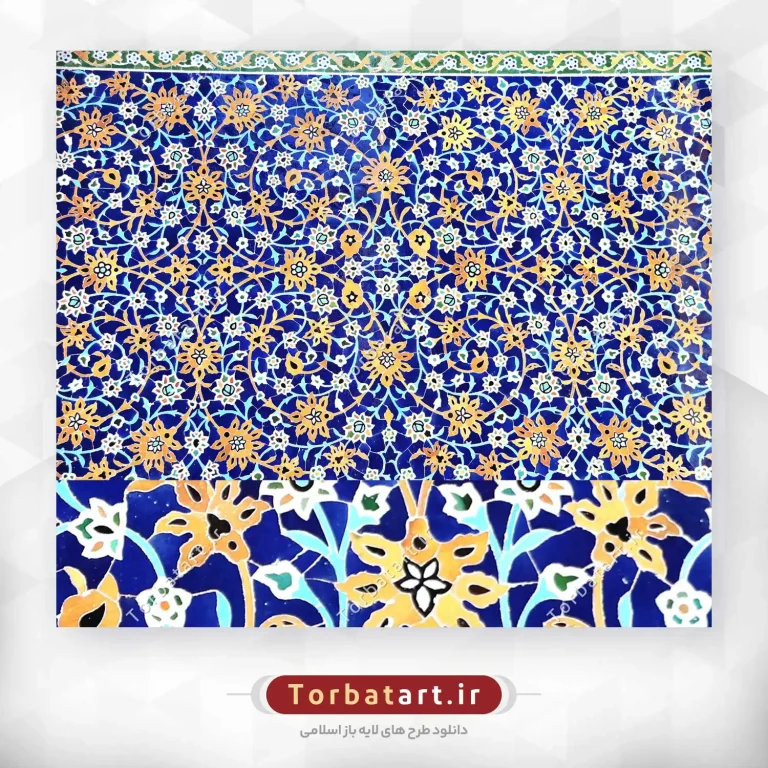 عکس کاشی کاری ایرانی با گل های تزئینی