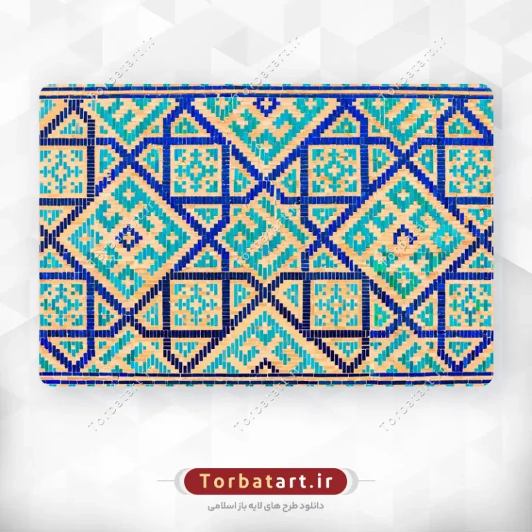 عکس کاشی کاری سنتی با خط کوفی بنایی