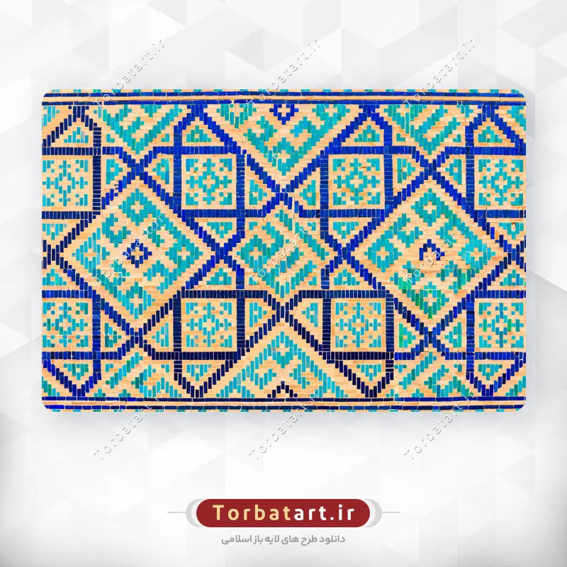 عکس کاشی کاری سنتی با خط کوفی بنایی