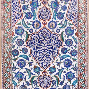 عکس کاشی کاری سنتی با نقوش گل و بوته (2)