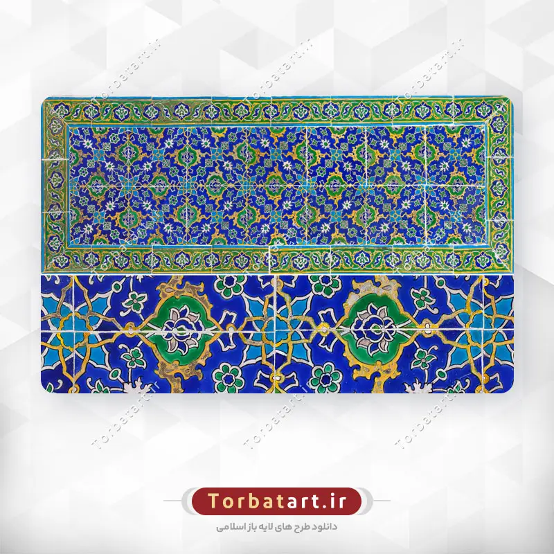 عکس کاشی کاری افقی با نقوش اسلیمی