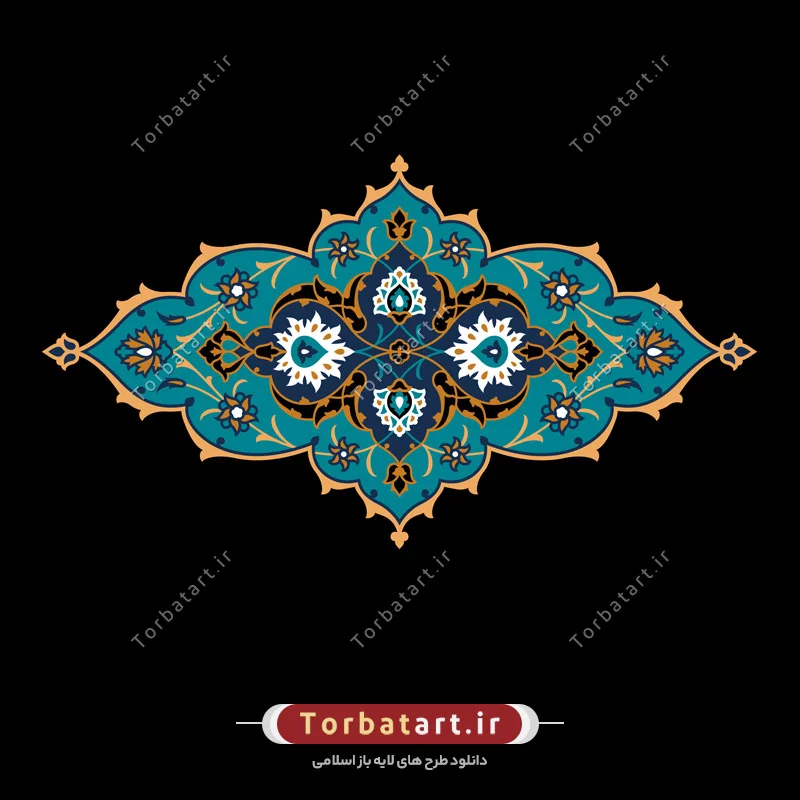 نقش تزئینی کاشی کاری به صورت وکتور