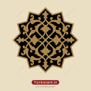 وکتور شمسه با نقوش اسلیمی سنتی