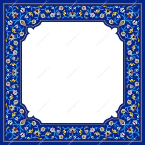 وکتور قاب کاشی کاری مربعی با ناحیه ورودی متن در مرکز (2)