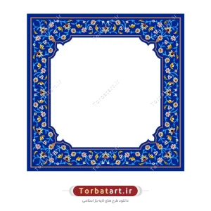 وکتور قاب کاشی کاری مربعی با ناحیه ورودی متن در مرکز