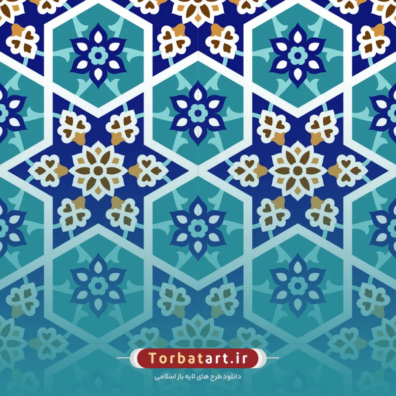 وکتور کاشی کاری فیروزه ای