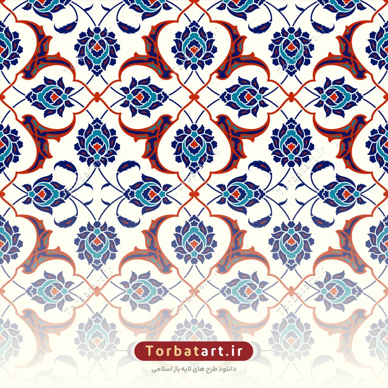 پترن اسلیمی با گل شاه عباسی
