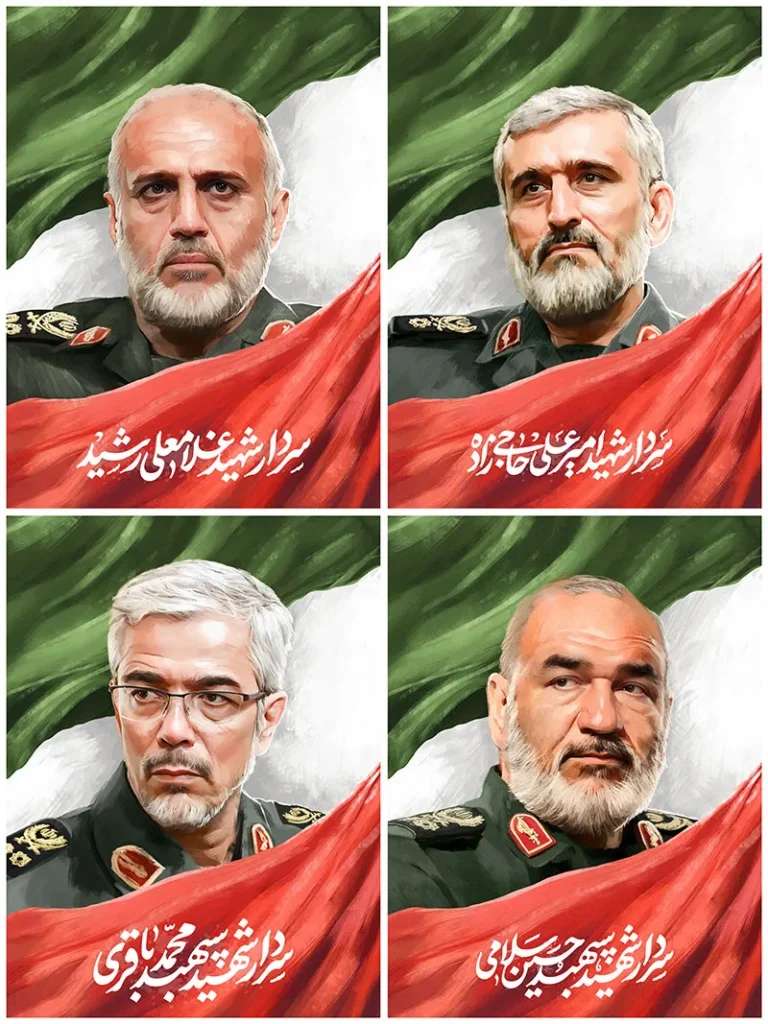 تصویرسازی سرداران شهید حملات تروریستی اسرائیل
