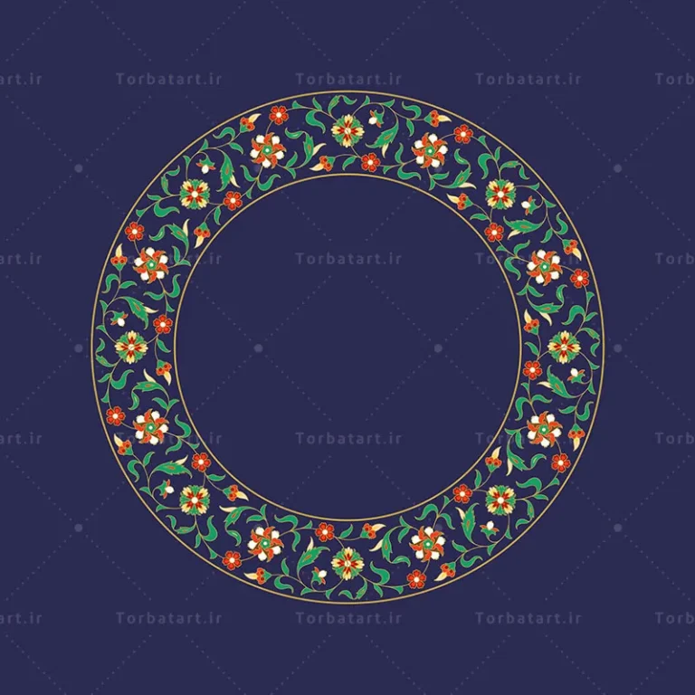 قاب گل و بوته مدور