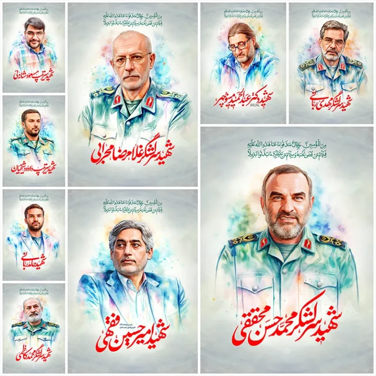 پوسترهای سرداران و دانشمندان شهید نبرد با رژیم غاصب اسرائیل