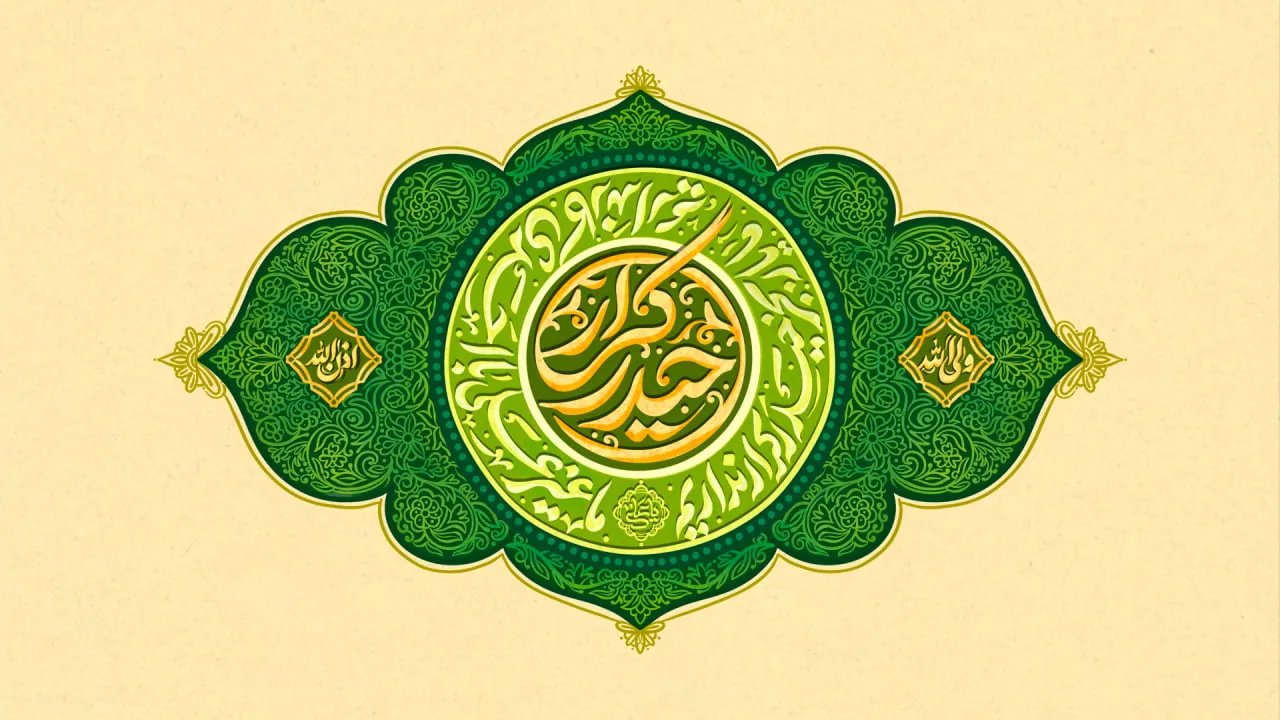 کتیبه عید غدیر با تایپوگرافی حیدر کرار