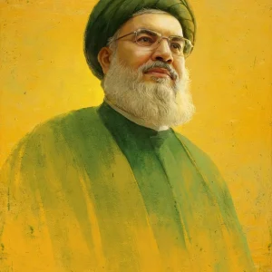 نقاشی چهره شهید سید حسن نصرالله