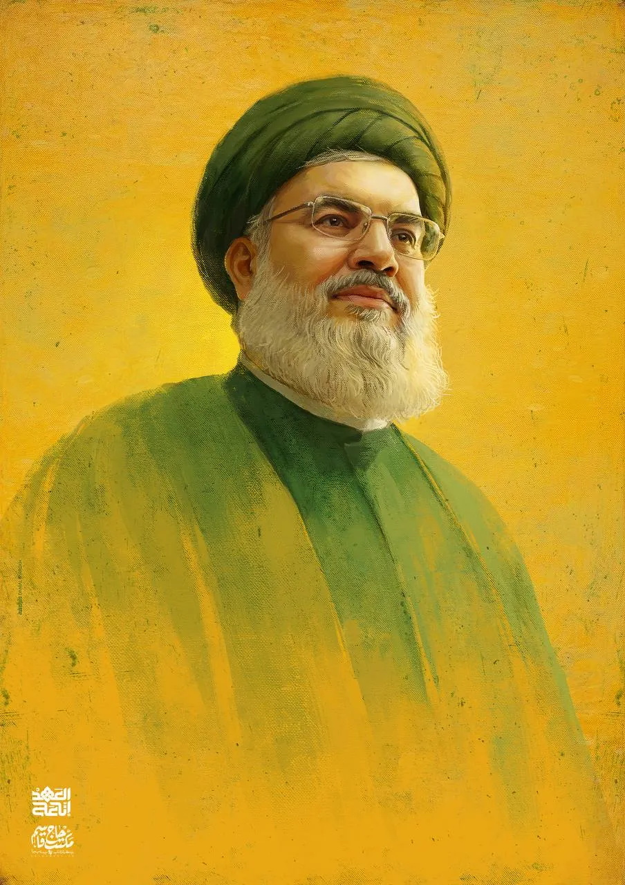 نقاشی چهره شهید سید حسن نصرالله