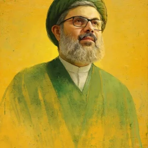 نقاشی چهره شهید سید هاشم صفی الدین