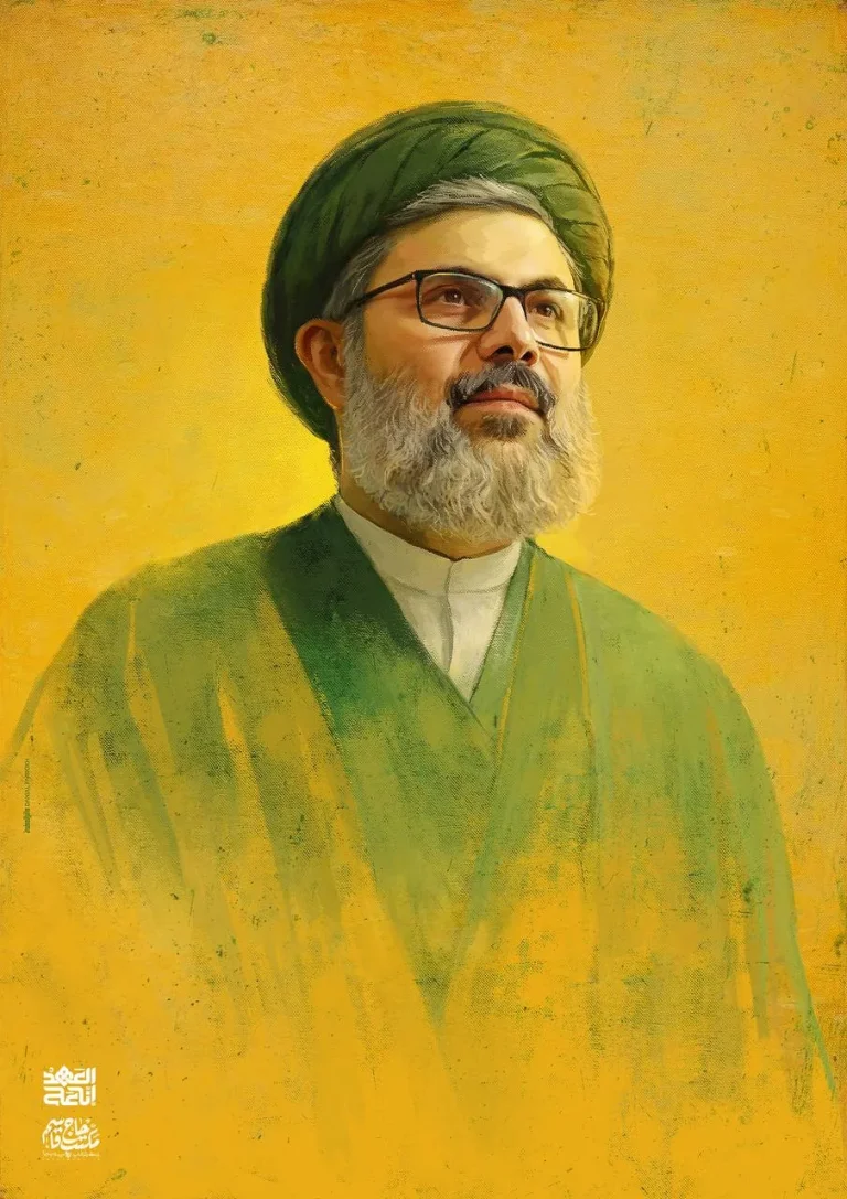 نقاشی چهره شهید سید هاشم صفی الدین
