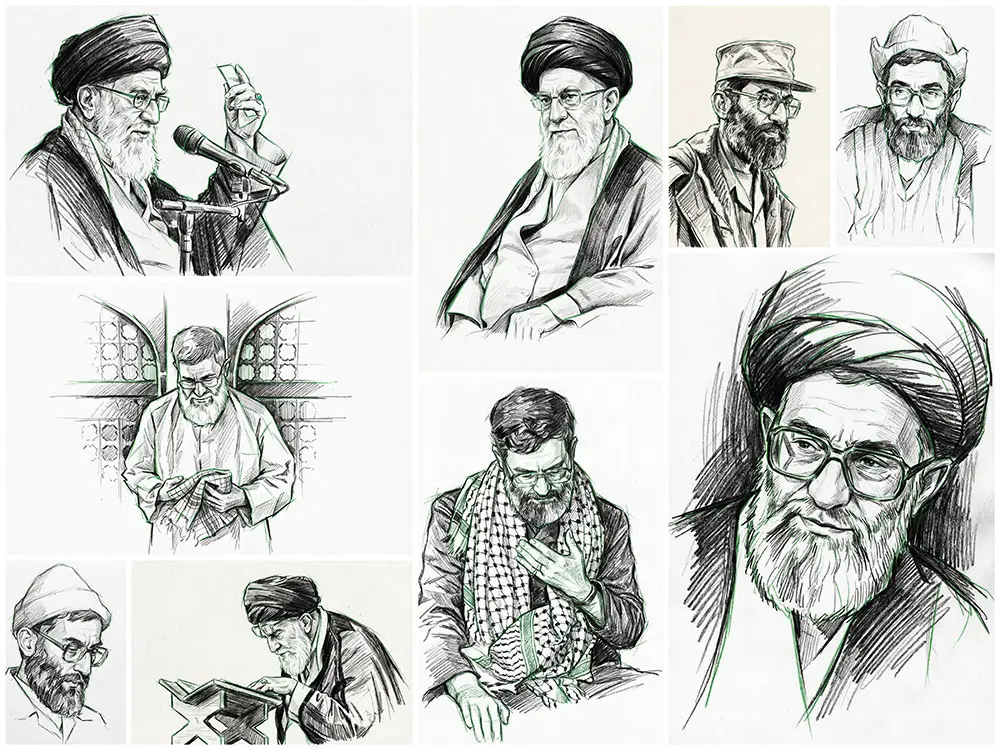مجموعه نقاشی دیجیتال رهبر شهید