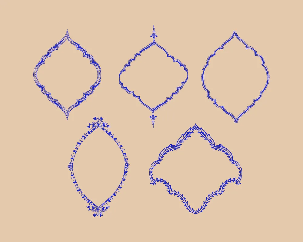 مجموعه وکتور قاب های چاپ سنگی1